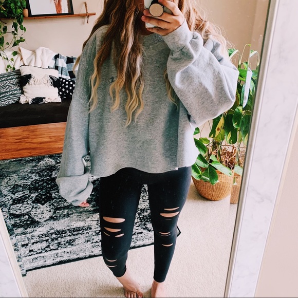STARTER Tops - Starter oversized cropped grey sweatshirt p4